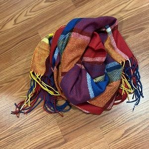 Multi colored plaid scarf
